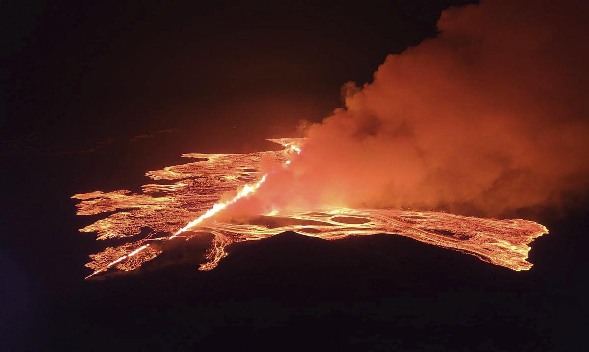 Volcano in Iceland erupts for the fourth time in three months