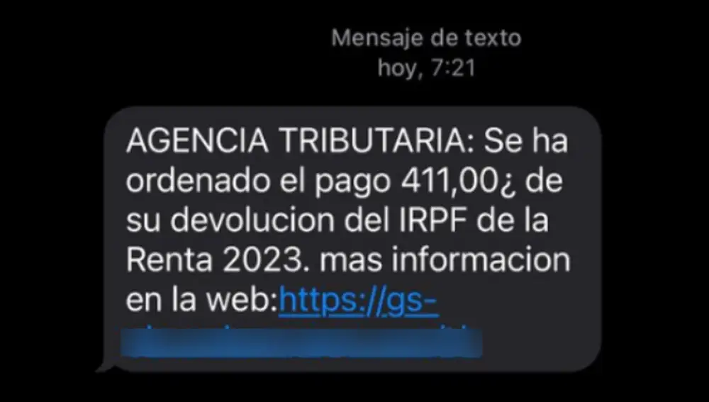 One of the SMS from the campaign detected by INCIBE.