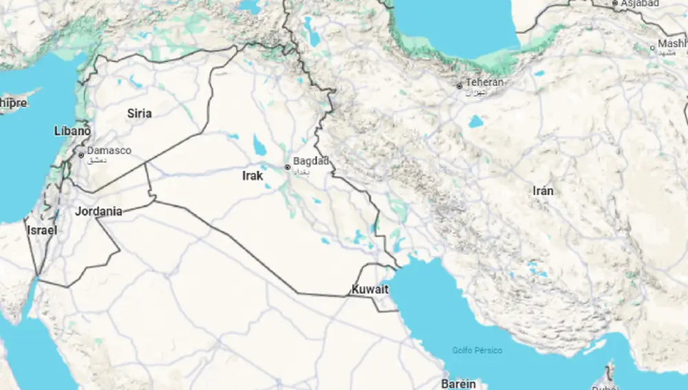 Syria, Jordan and Iraq lie between Israel and Iran.