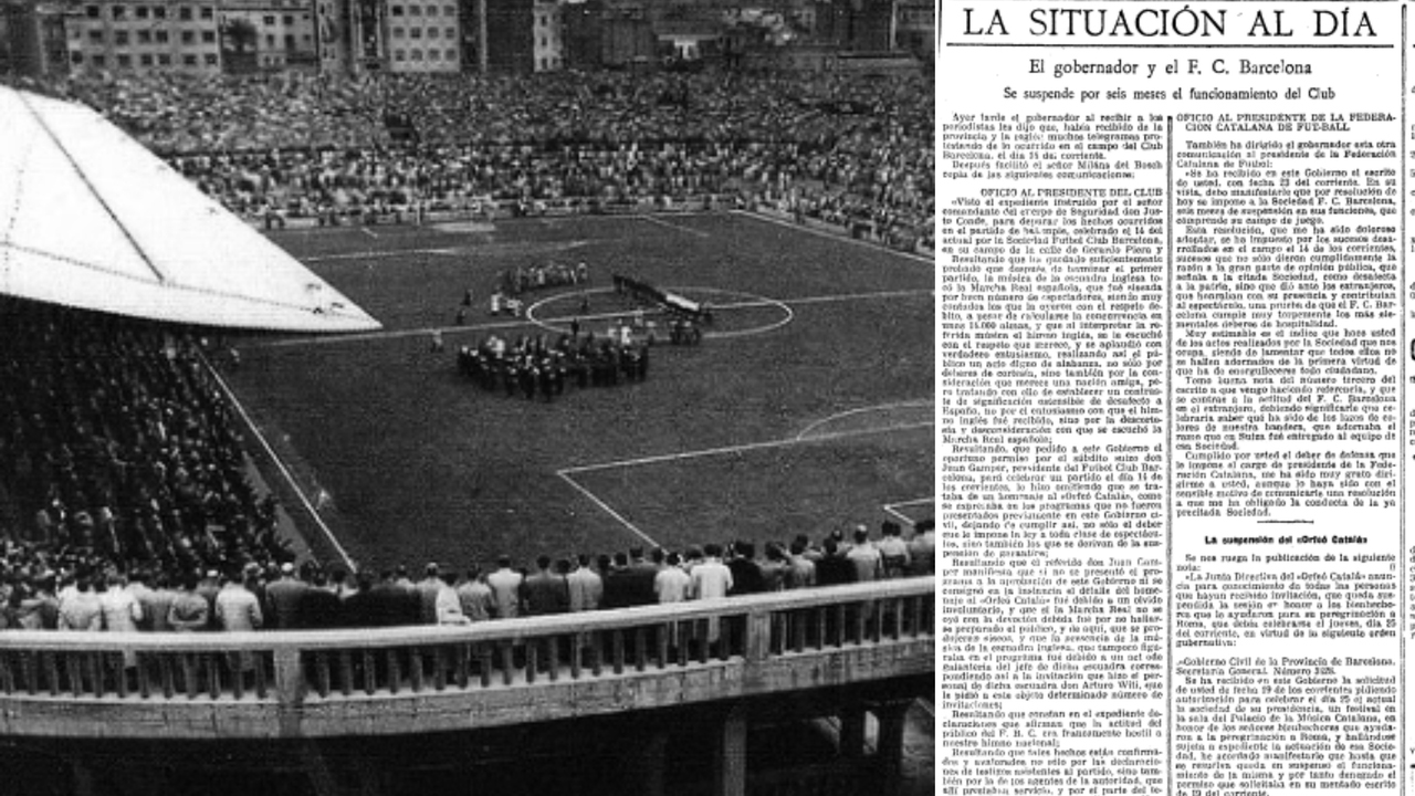 The day the Barça field was closed due to “disaffection with patriotism”