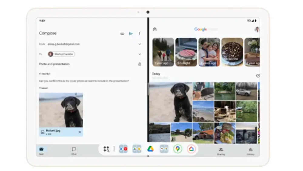 Taskbar with app pairing.
