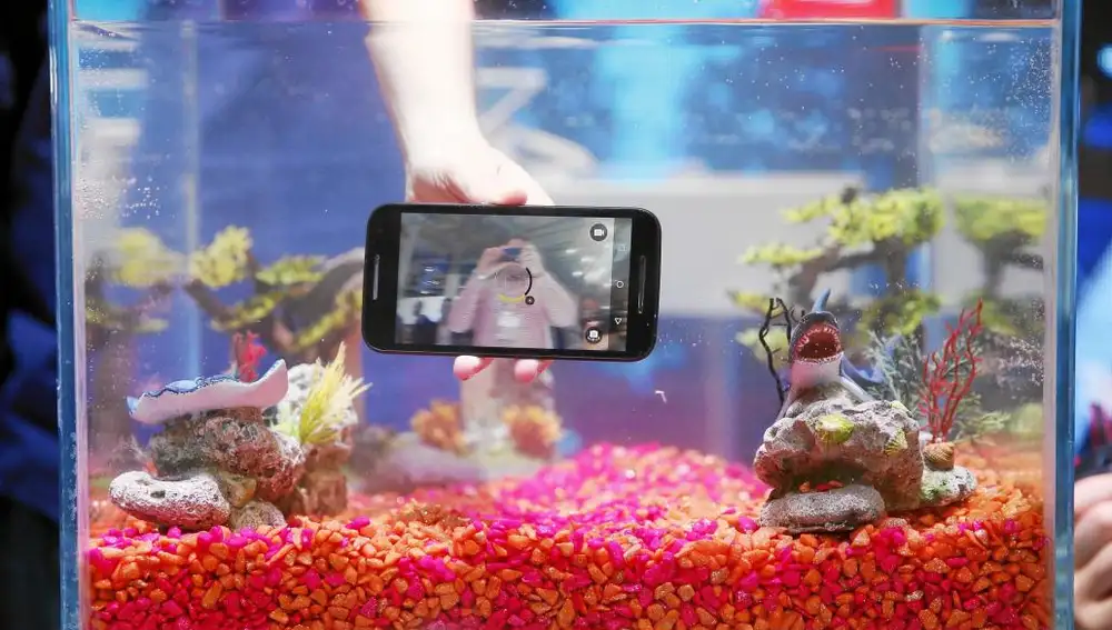 The Moto G waterproof phone, which was presented during the Mobile World Congress (MWC) in Barcelona