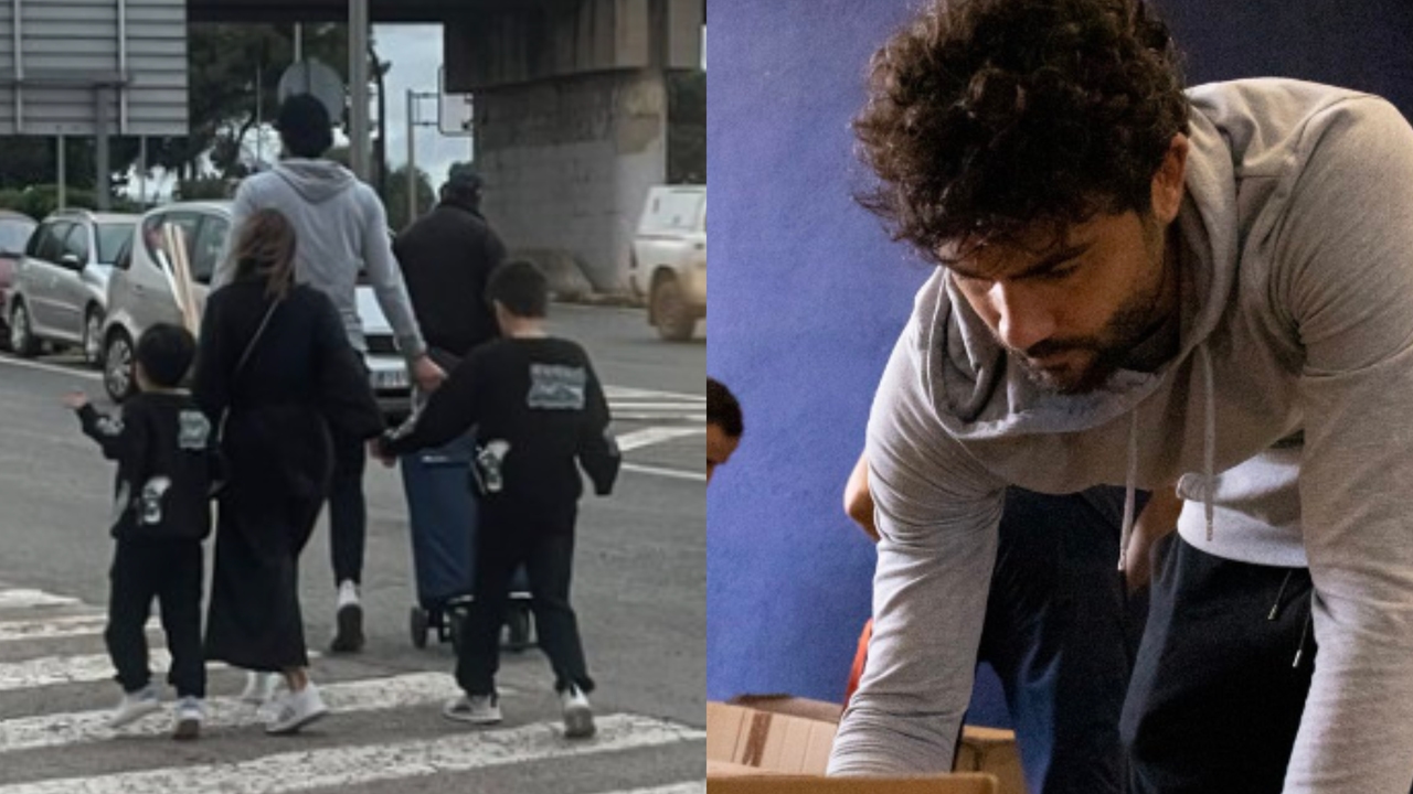 Soccer player Vicente Iborra, injured in his foot and with a shovel in hand, travels more than 10 km to help those affected