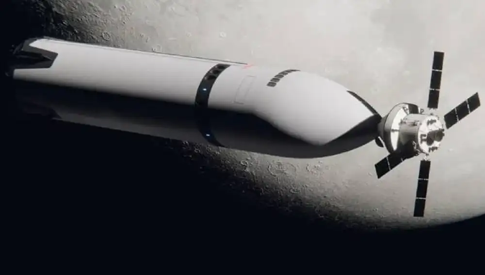 Docking in lunar orbit of Starship HLS with Orion.