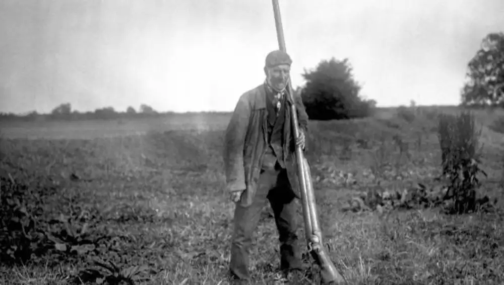 A man with a boat gun.