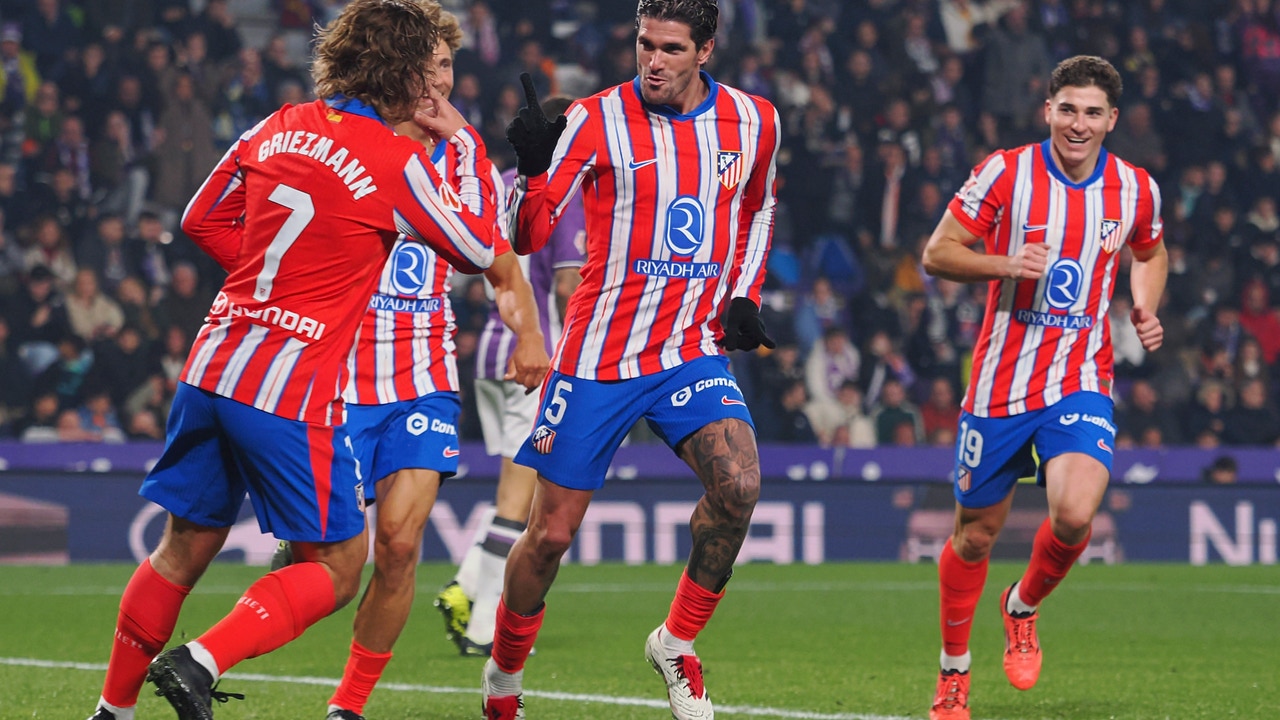 Atlético is a stampede: they beat Valladolid (0-5) and are two points behind Barça