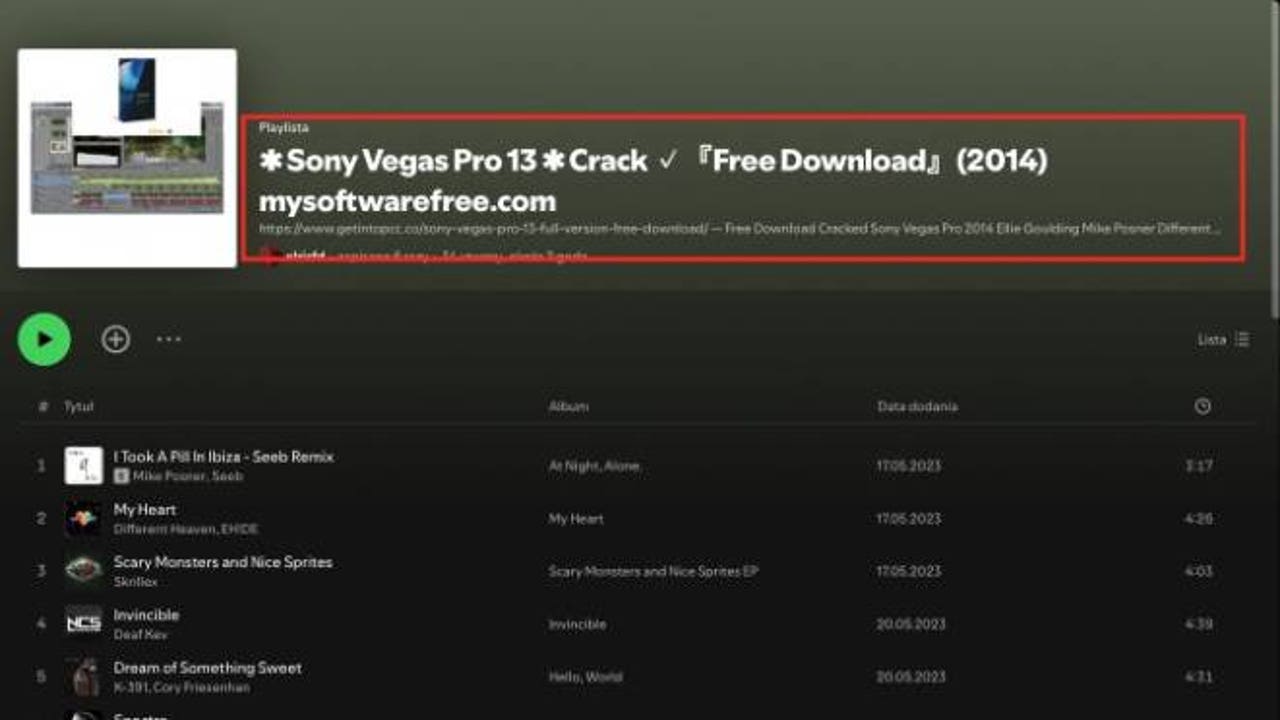 Spotify playlists, the new way to distribute pirated software