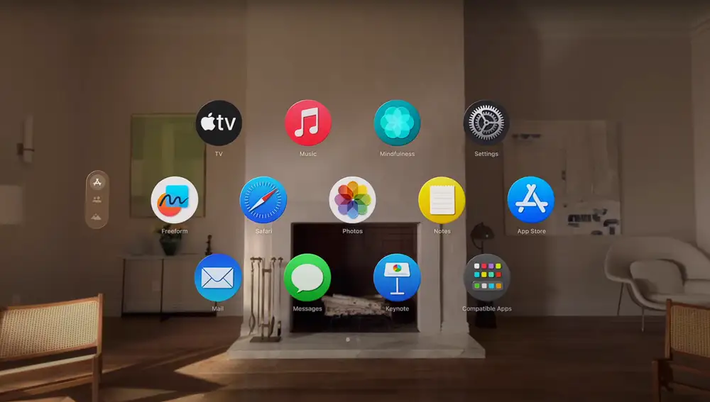 3D Vision Pro user interface.