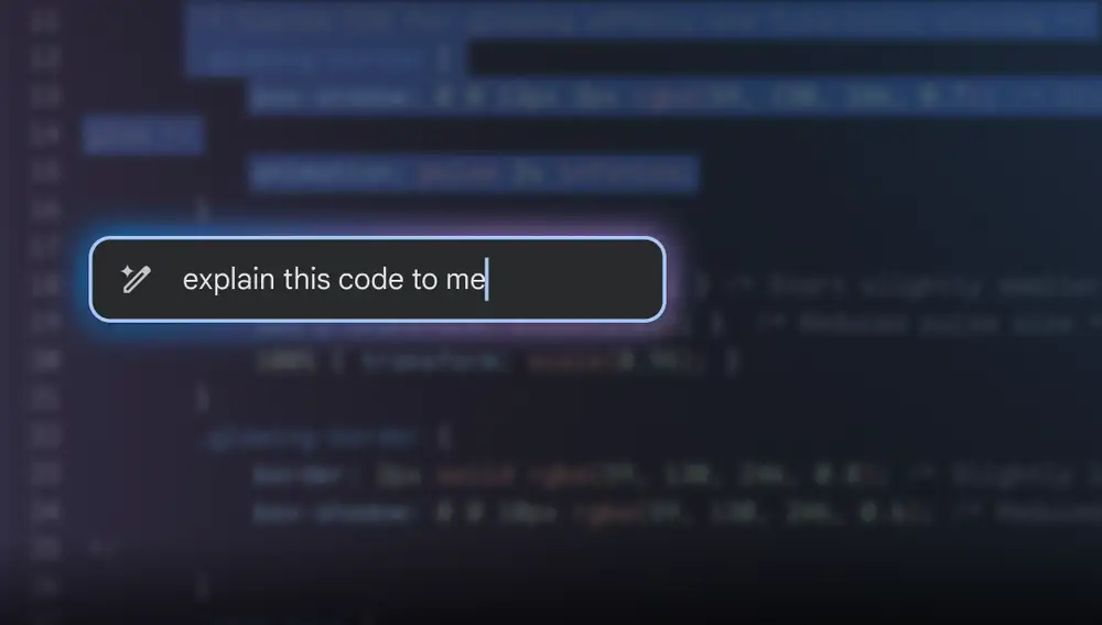 Gemini can explain the code generated in the Canvas function