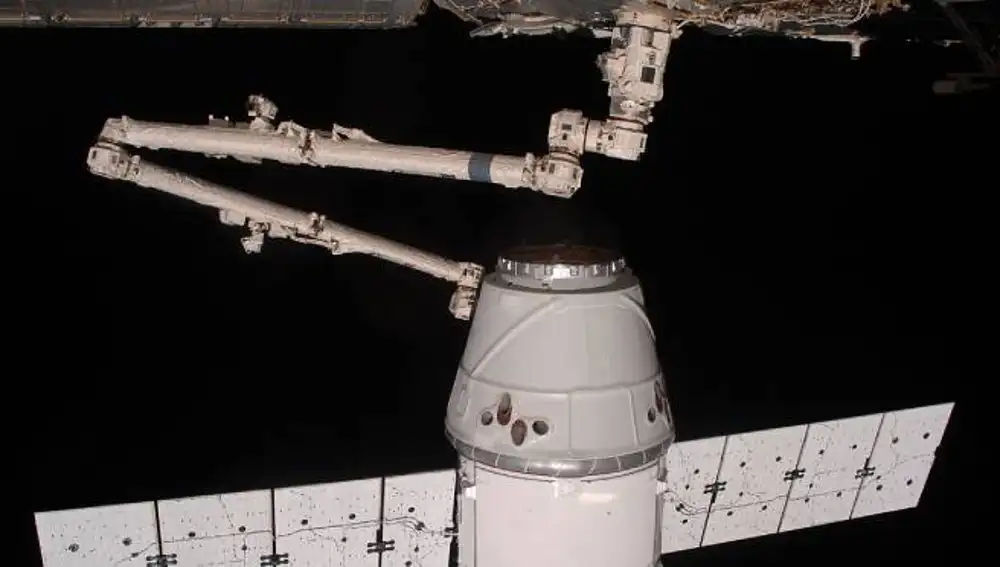 Dragon 1, captured by the Robotic arm of the ISS in 2012.