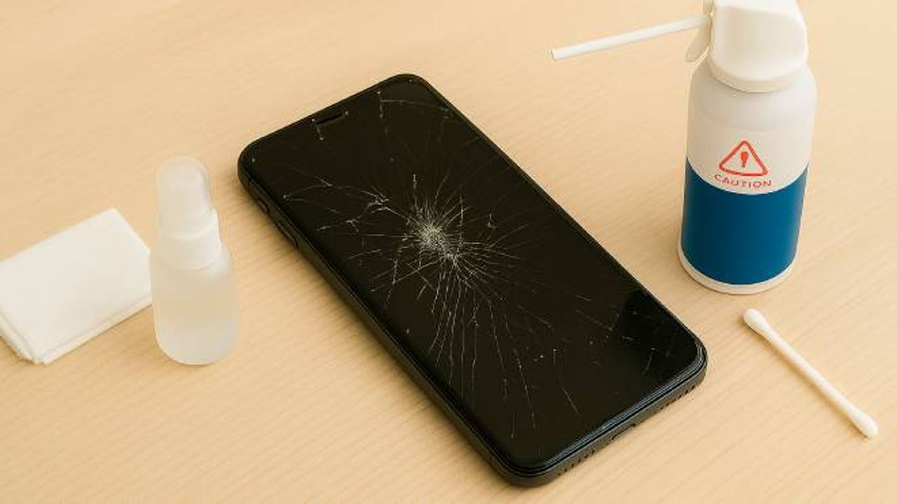 How to clean the screen of a mobile that has cracked or lost parts of the protective glass