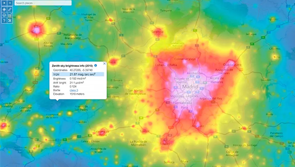 Away from urban centers, visibility conditions improve.