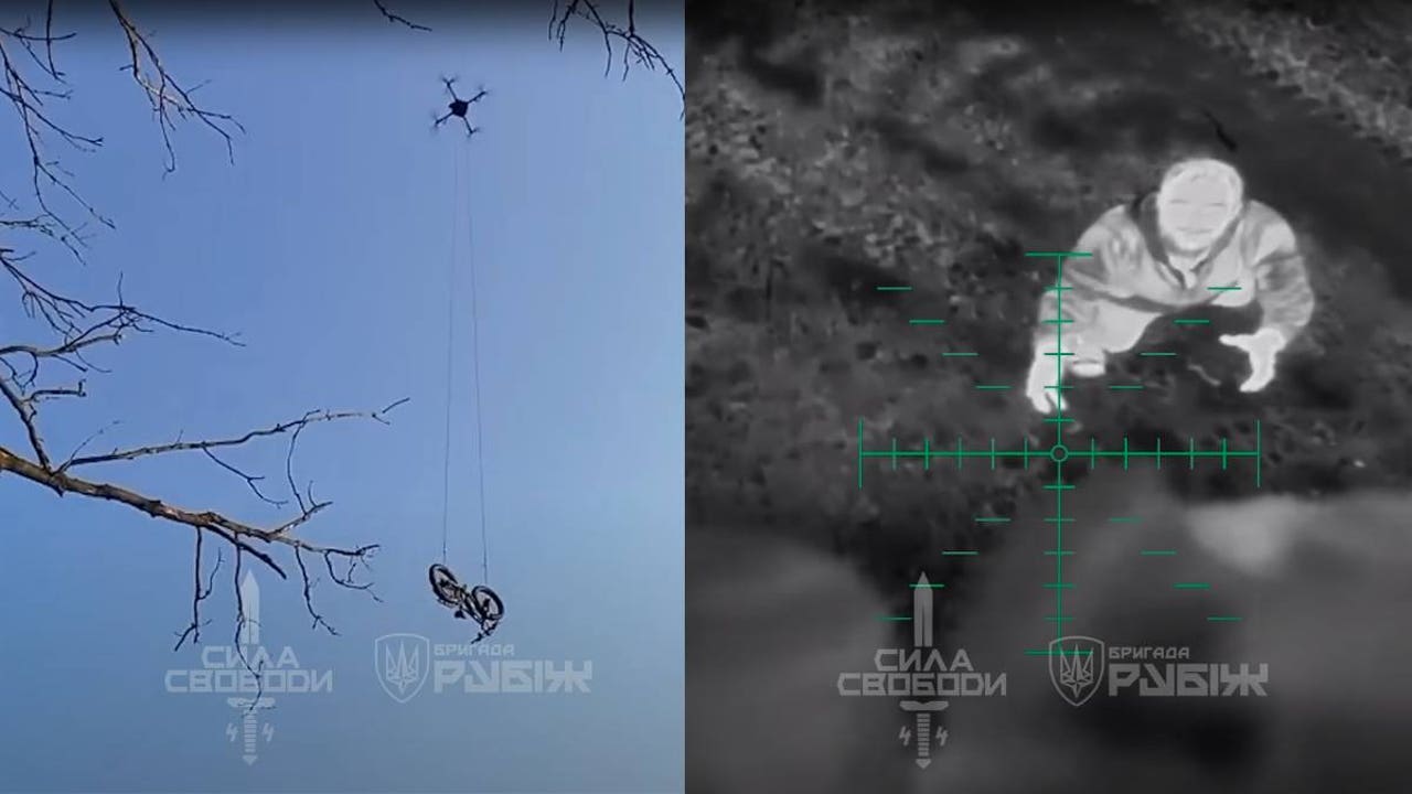 They rescue with a drone and a bicycle to a Ukraine soldier surrounded by Russian troops