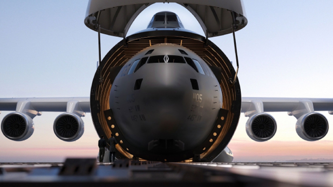 will transport fighters and rockets without dismantling them