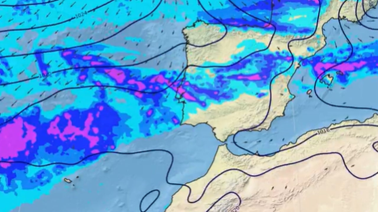 A train of Atlantic fronts brings very intense rains and storms to these areas of Spain