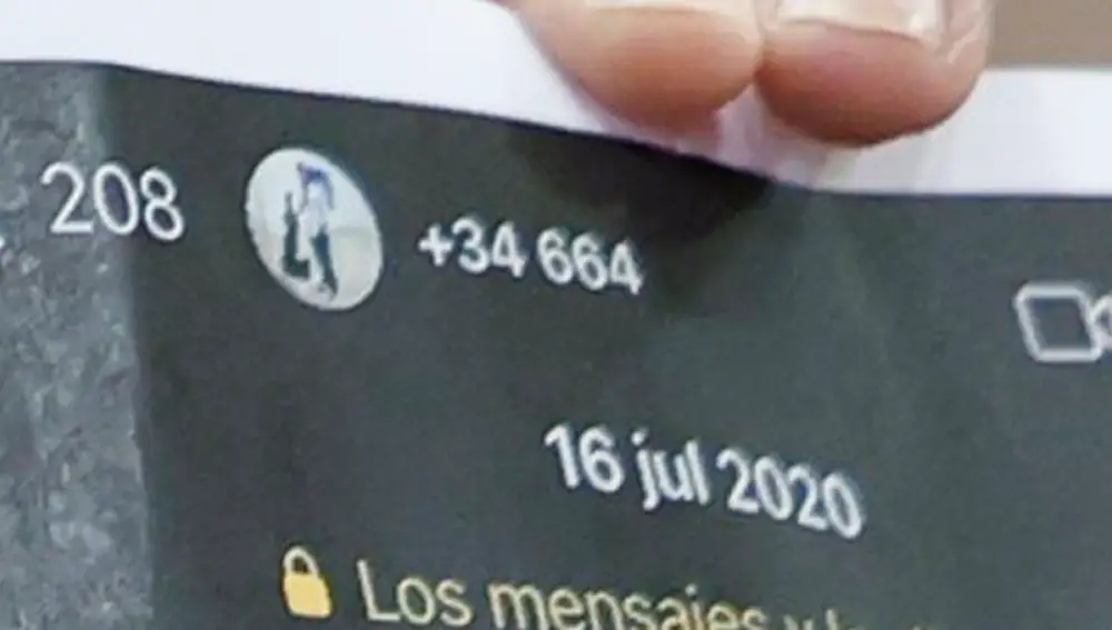 The capture that Torres presented in the Senate of Aldama's message