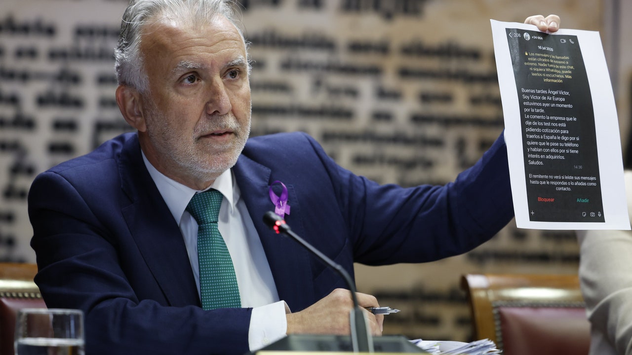 A screenshot reveals Ángel Víctor Torres in his relationship with Aldama