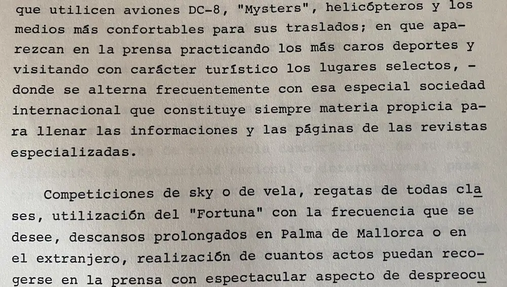 Excerpts from the report, provided by journalist Miguel Ángel Mellado.