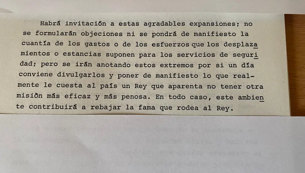 Excerpts from the report, provided by journalist Miguel Ángel Mellado.