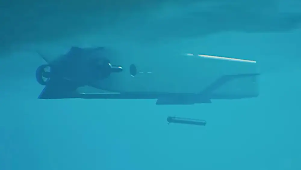 Rendering of the Lamprey launching a torpedo.