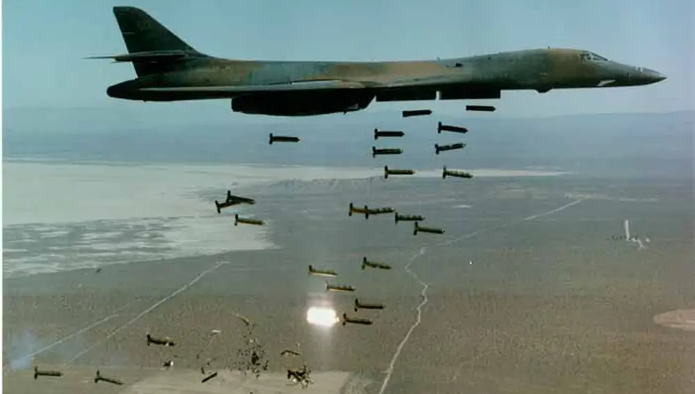 B-1 dropped cluster bombs.