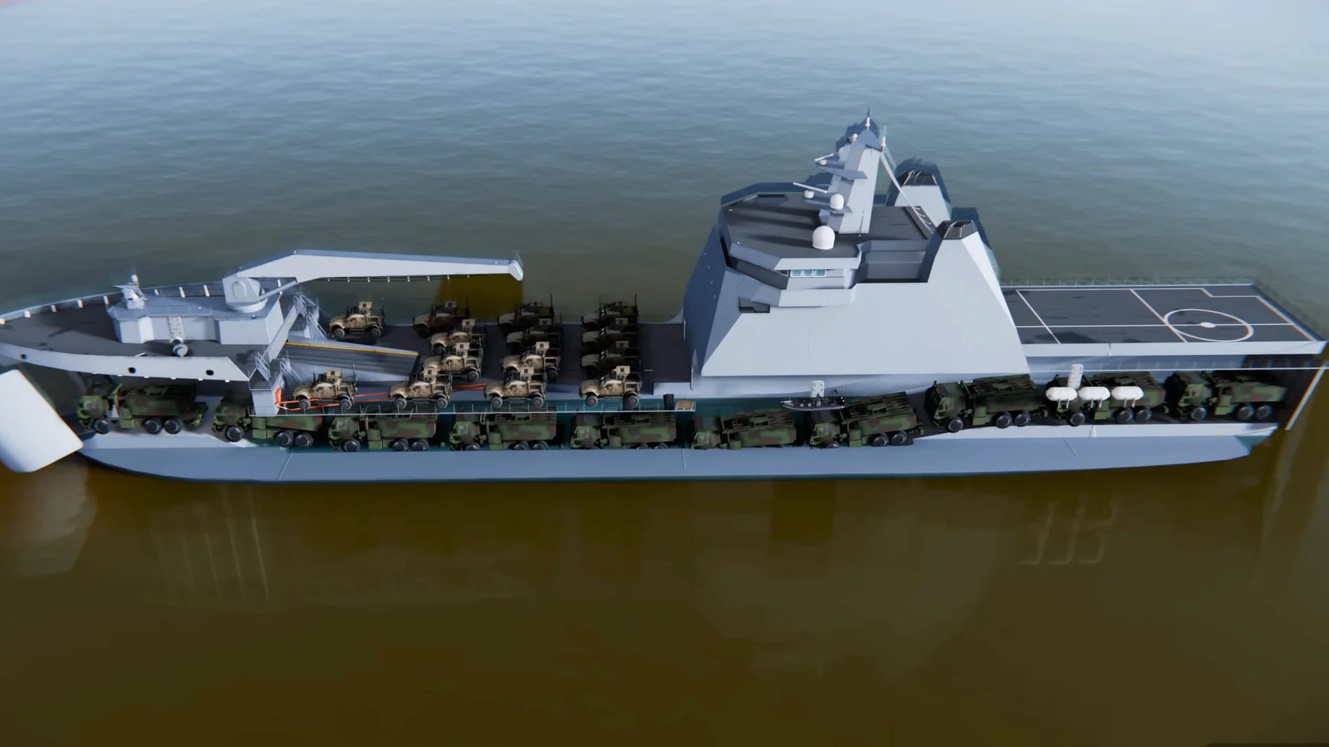 The design of the new American landing ship, the McClung MLS, is leaked