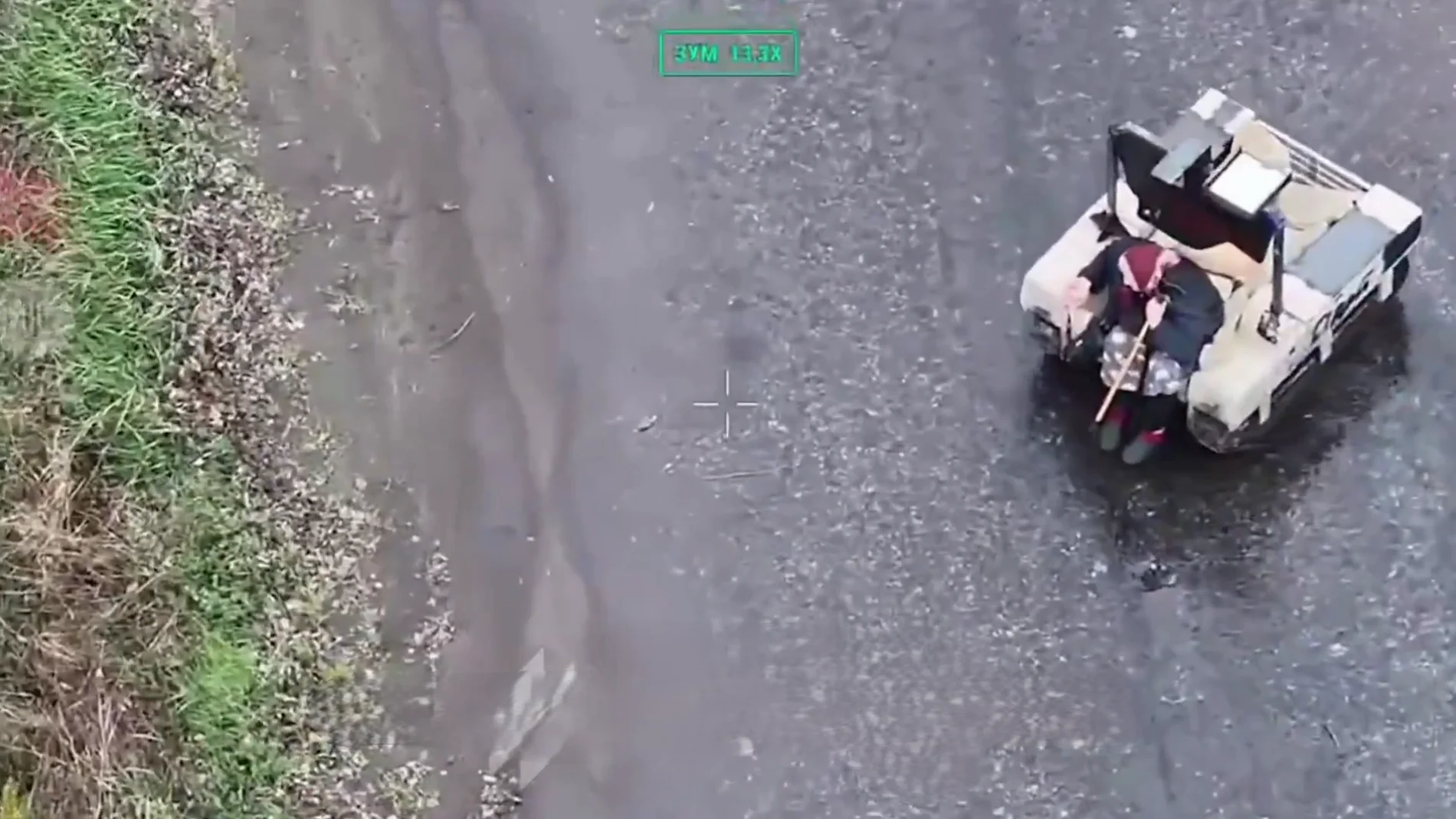 A Ukrainian ground robot rescues a 77-year-old woman who was fleeing on foot from the front