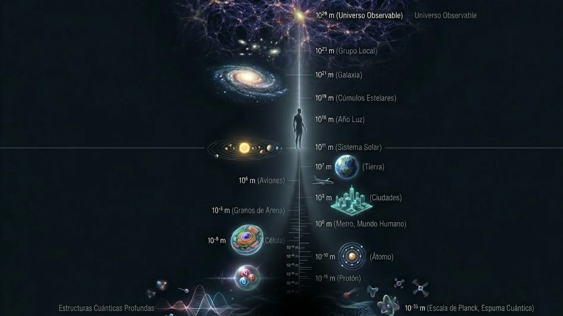 As humans, are we closer to the smallest thing in the universe or the largest?
