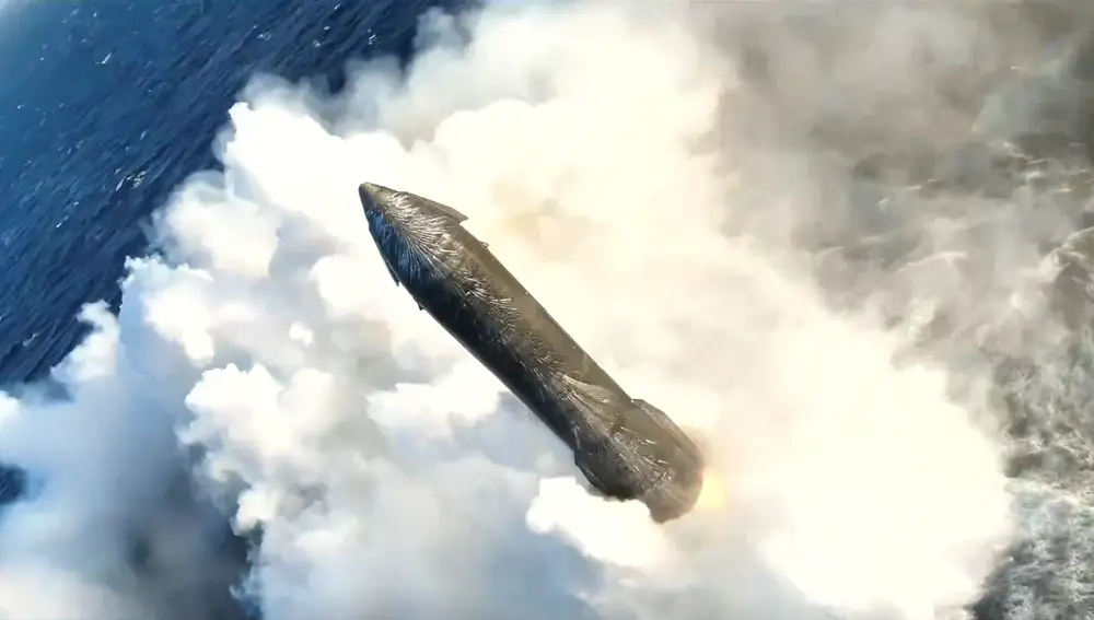 Starship, splashdown at the end of flight 13.