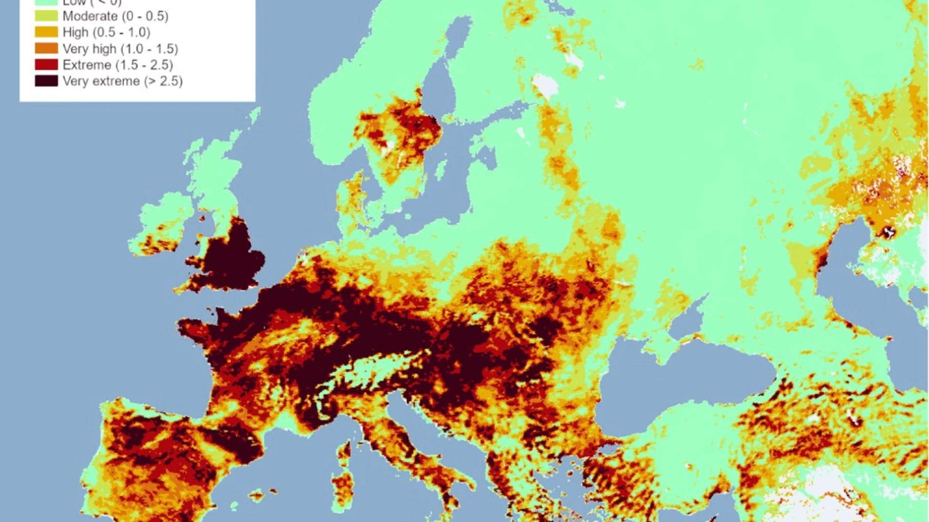 The European Commission warns of extreme risk of fires this weekend