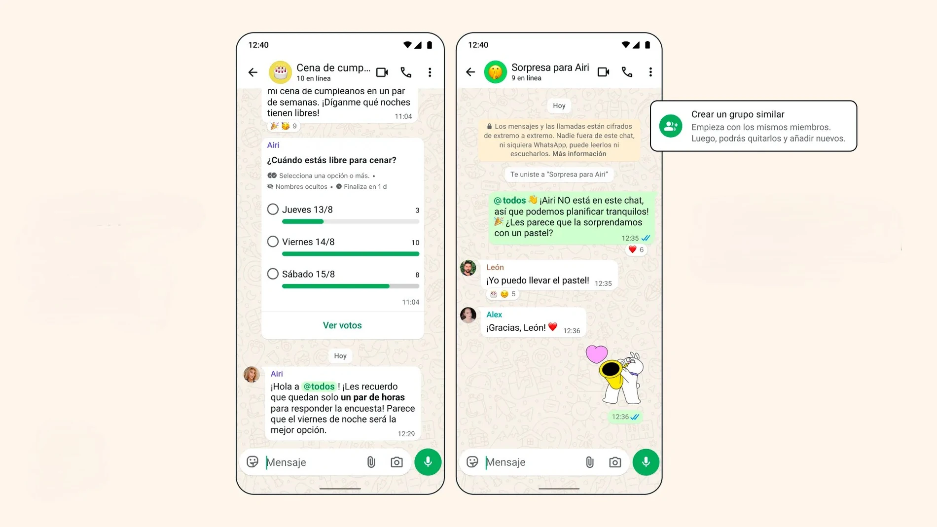 WhatsApp improves group chats: anonymous surveys, @todo mentions and more news