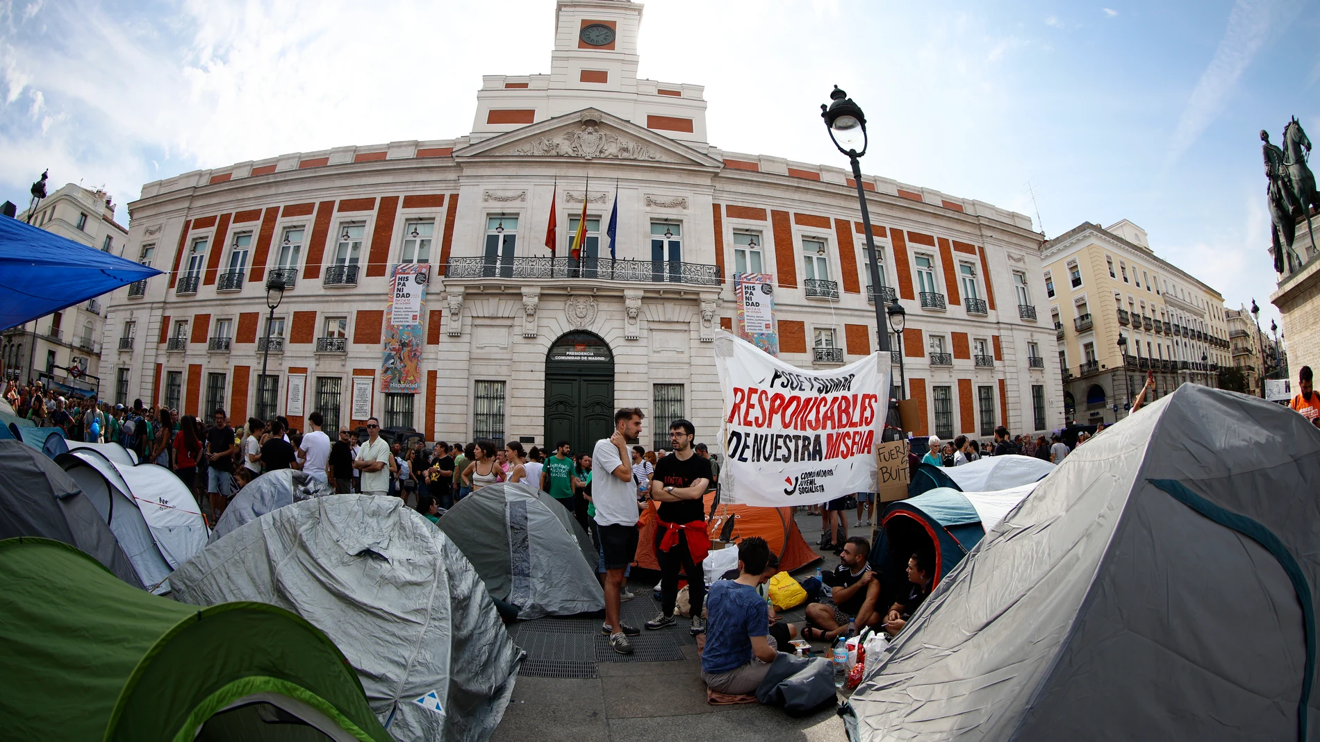 Camping in Sol due to the housing crisis, live: last minute of the protests against rents and evictions
