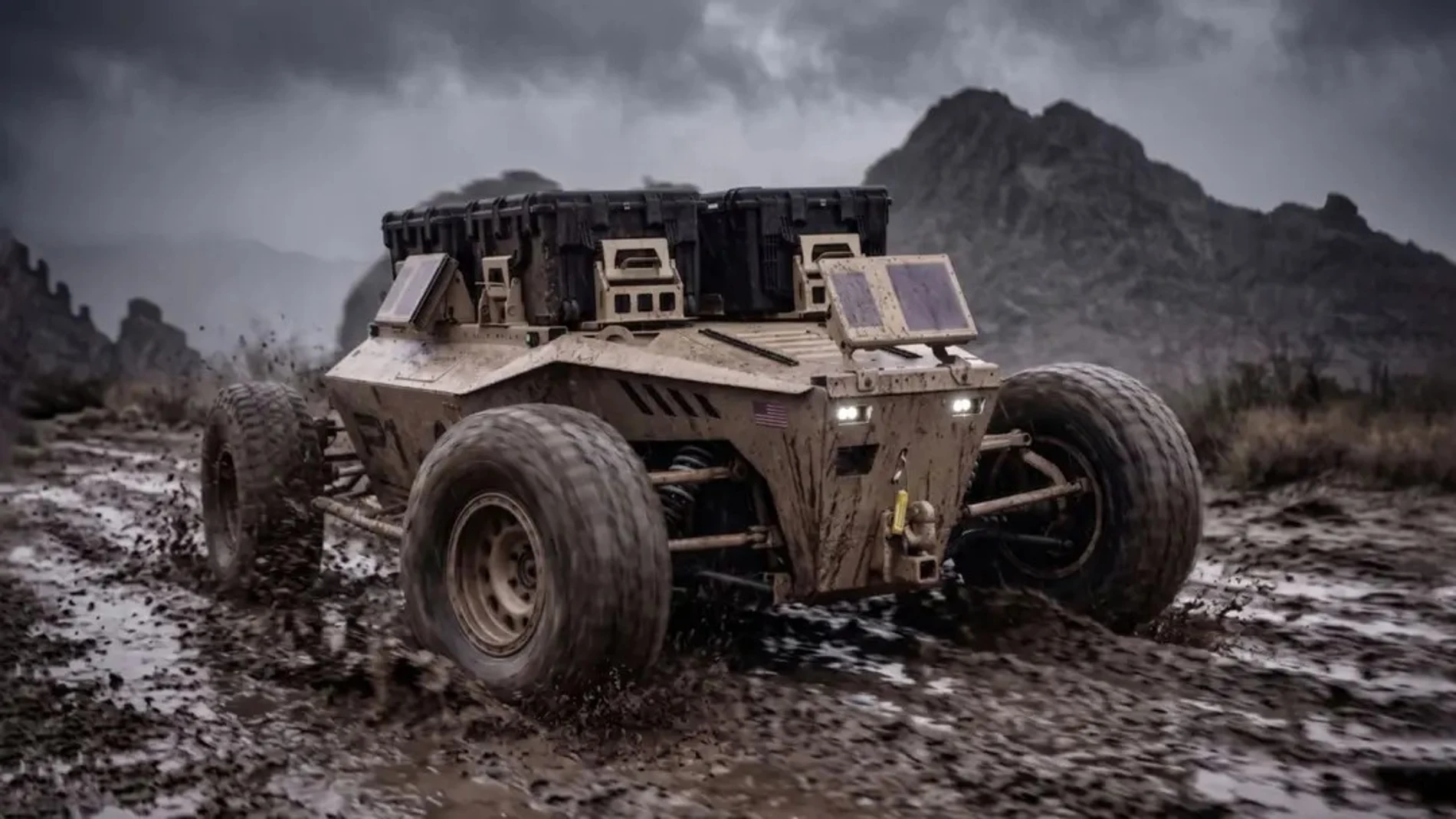 The driverless SUV designed to transport supplies under enemy fire and armed with an anti-drone shotgun