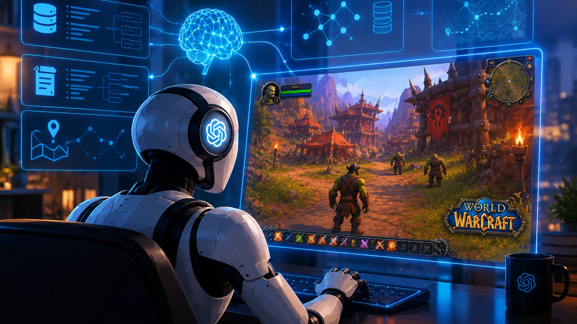 The latest version of Chat GPT plays World of Warcraft without seeing the screen