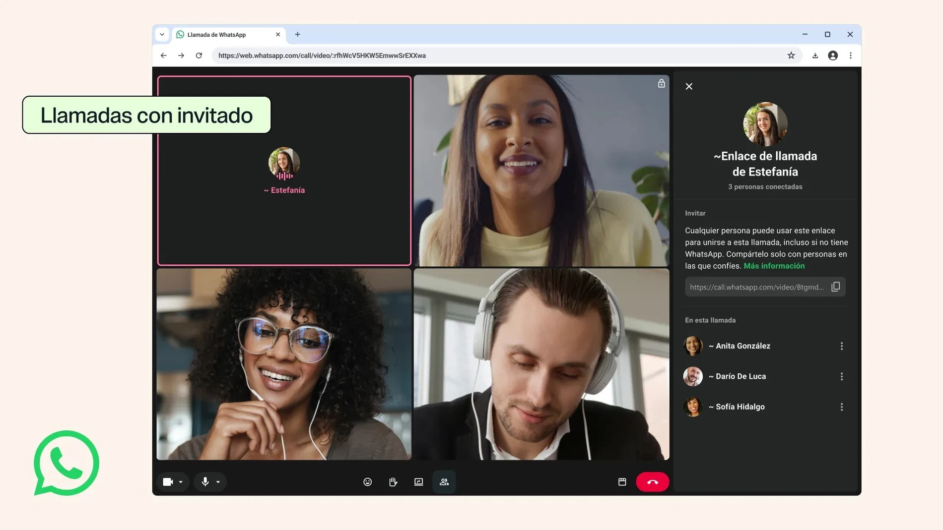 WhatsApp now allows you to make calls and video calls with people who do not have an account or the app installed